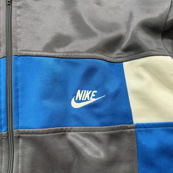 Vintage 80s Nike Swoosh Track Jacket Streetwear Size L Gray Blue - Picture 4 of 8